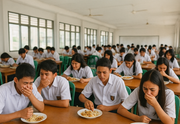 Ratusan Siswa SMKN 1 Kandeman Sakit Perut Diduga Usai Menyantap Menu Program Makan Bergizi Gratis Mbg